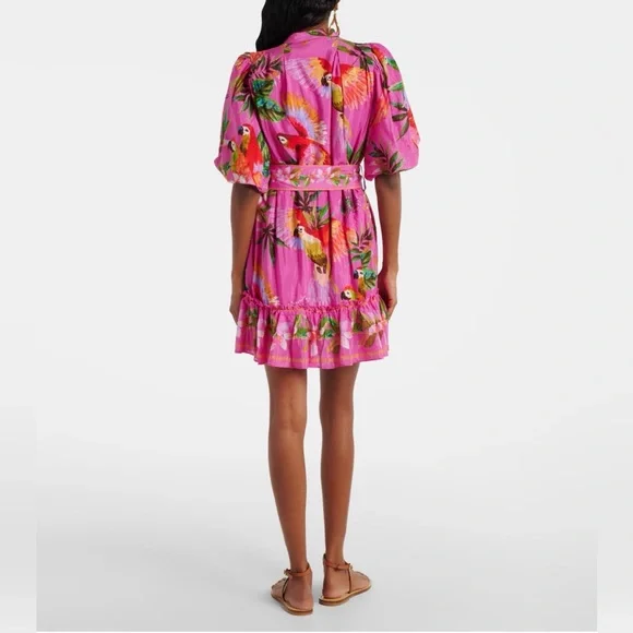 Farm Rio Printed belted cotton-blend midi dress - Picture 5 of 9